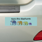 Autocollant De Voiture Sauvez les éléphants (En voiture)