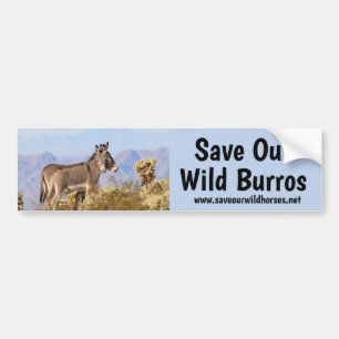 Autocollant De Voiture Sauvez nos Burros sauvages