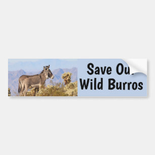 Autocollant De Voiture Sauvez nos Burros sauvages