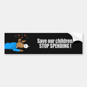 Autocollant De Voiture Sauvez nos enfants - cessez de dépenser le T-shirt