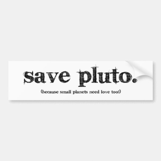 Autocollant De Voiture Sauvez Pluton (Devant)
