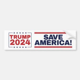 Autocollant De Voiture Save America ! Trump 2024 Bumper Sticker