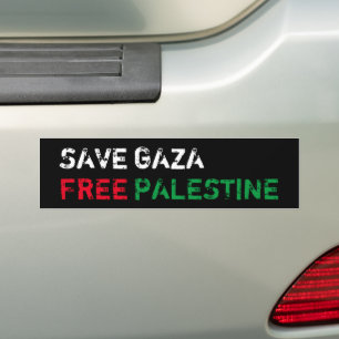 Autocollant De Voiture Save Gaza Free Palestine blanc rouge noir