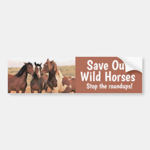 Autocollant De Voiture Save Our Wild Horses Bumper Sticker