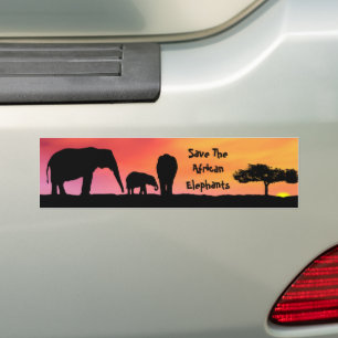 Autocollant De Voiture Save The African Elephants