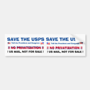 AUTOCOLLANT DE VOITURE SAVE THE US POST OFFICE ! #2 A TWO-FER