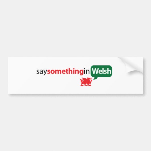 Autocollant De Voiture SaySomethinginWelsh (Devant)