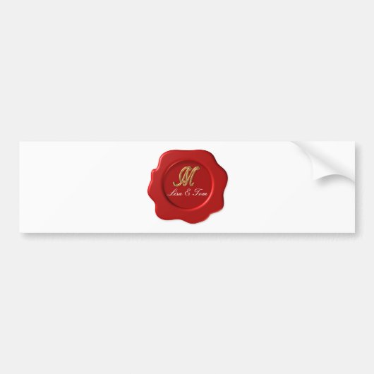 Autocollant De Voiture scellé monogramme mariage (Devant)