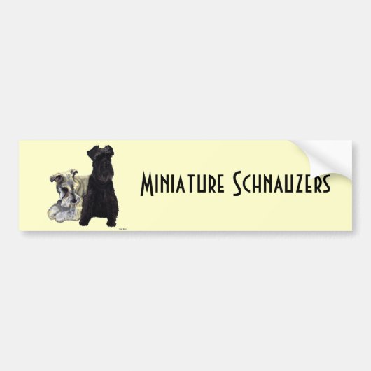 Autocollant De Voiture Schnauzers miniatures - adhésif pour pare-chocs (Devant)