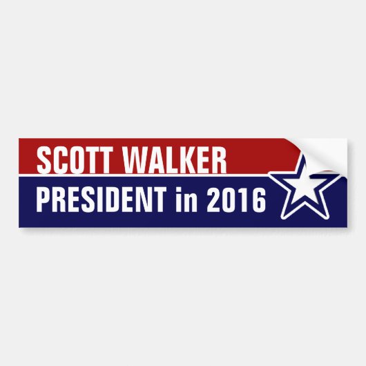 Autocollant De Voiture Scott Walker en 2016 (Devant)