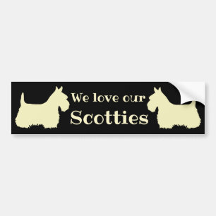 Autocollant De Voiture Scottish Terrier, j'aime mes Scotties, 2 roues