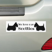 Autocollant De Voiture Scottish Terrier, Nous aimons nos Scotties, 2 Scot (En voiture)