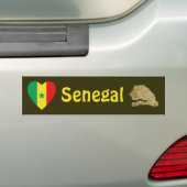 Autocollant De Voiture Senegal Flag Heart + Map Bumper Sticker (En voiture)