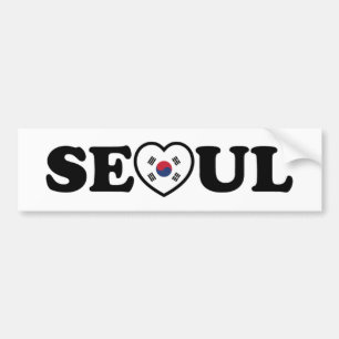 Autocollant De Voiture Seoul Love Heart Taegeukgi Flag