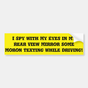AUTOCOLLANT DE VOITURE SERVICE DE MINI-MESSAGES DE DÉBILE EN CONDUISANT