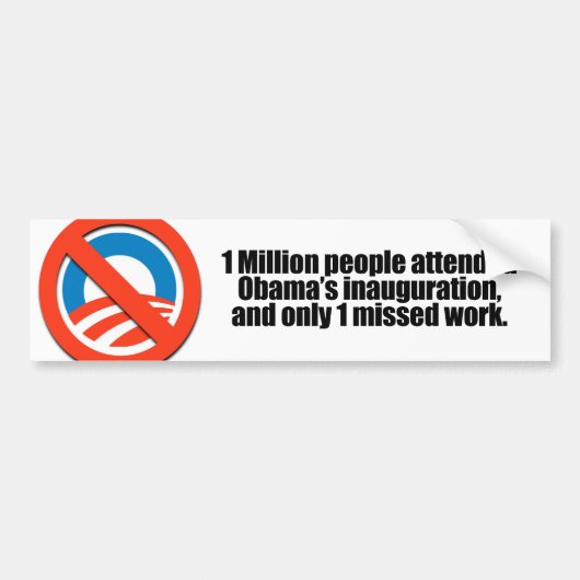 Autocollant De Voiture Seulement 1 travail manqué par personne (Devant)