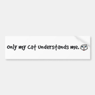 Autocollant De Voiture seulement mon chat me comprend