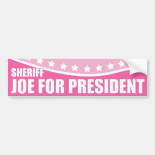 Autocollant De Voiture Shérif rose Joe d'ébauche pour le président