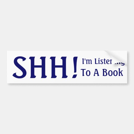 Autocollant De Voiture SHH !, j'écoute, à un livre (Devant)