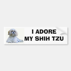 Autocollant De Voiture Shih Tzu j'adore l'adhésif pour pare-chocs