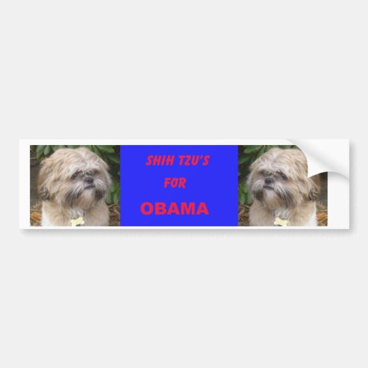 Autocollant De Voiture Shih Tzu pour l'adhésif pour pare-chocs d'Obama (Devant)
