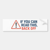 Autocollant De Voiture Si Vous Pouvez Lire Cela, Désactivez - Gras (Devant)