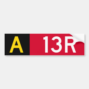 AUTOCOLLANT DE VOITURE SIGNE A13R DU POINT D'ARRÊT