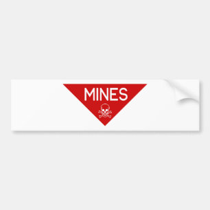 AUTOCOLLANT DE VOITURE SIGNE DE MINES   SIGNAGE   SYMBOLE
