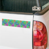 Autocollant De Voiture Signe de paix de Psychadelic (Sur camion)