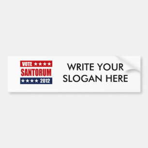 AUTOCOLLANT DE VOITURE SIGNE DU VOTE SANTORUM 2012