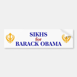 AUTOCOLLANT DE VOITURE SIKHS POUR L'ADHÉSIF POUR PARE-CHOCS D'OBAMA