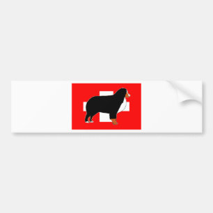 Autocollant De Voiture silhouette de bernois sur drapeau rouille
