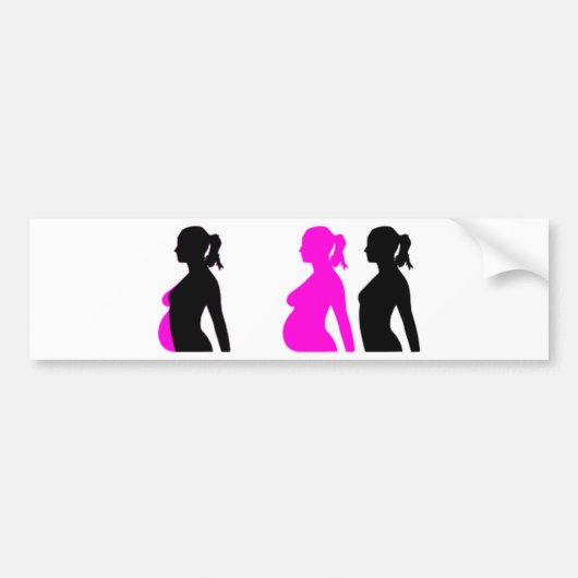 Autocollant De Voiture Silhouette de grossesse (Devant)