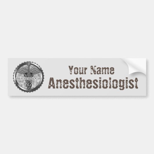 Autocollant De Voiture Silver Anesthesiologist custom name (Devant)