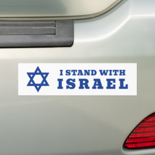 Autocollant De Voiture Simple étoile de David. Je suis avec Israël