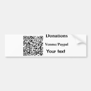 Autocollant De Voiture Simple minimal add barcode donations venmo paypal 
