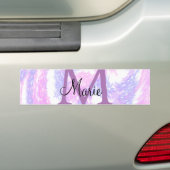 Autocollant De Voiture simple minimum ajouter nom monogramme rose rouge p (En voiture)