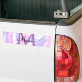 Autocollant De Voiture simple minimum ajouter nom monogramme rose rouge p (Sur camion)