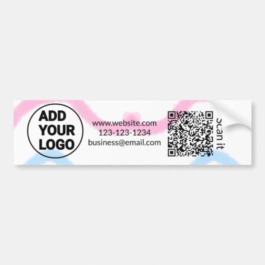 Autocollant De Voiture Simple minimum q r code ajouter logo code d'analys (Devant)