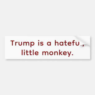 Autocollant De Voiture Singe haineux Trump Hankamer Artjunkhaus Paix