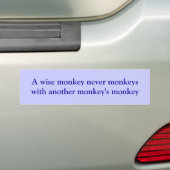 Autocollant De Voiture Singe sage (En voiture)