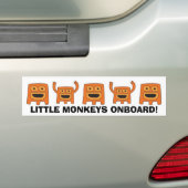 AUTOCOLLANT DE VOITURE SINGES, PETITS SINGES À BORD ! (En voiture)