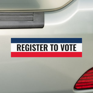 Autocollant De Voiture S'inscrire pour voter noir rouge blanc bleu patrio