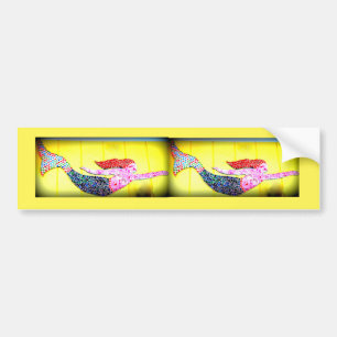 Autocollant De Voiture sirènes roses de mosaïque à bord