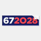 Autocollant De Voiture Six Seven 67 for President 2028 Funny (Devant)
