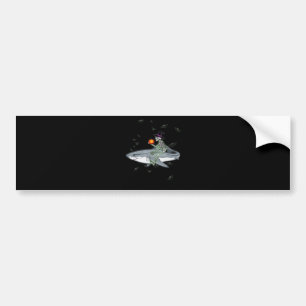 Autocollant De Voiture Skeleton équitation requin - Drôle cadeau Hallowee