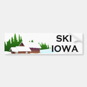 Autocollant De Voiture Ski SUPÉRIEUR Iowa
