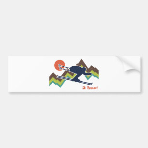 Autocollant De Voiture Ski Vermont
