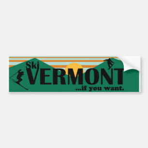 Autocollant De Voiture Ski Vermont… si vous voulez