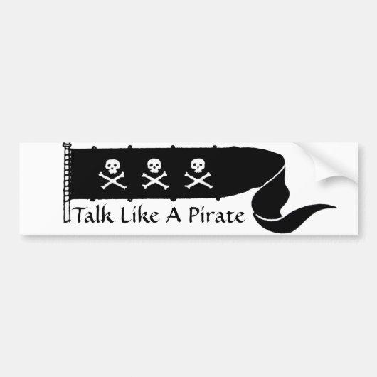 AUTOCOLLANT DE VOITURE SKULLS AND CROSSED BONES BLACK WHITE PIRATE FLAG (Devant)